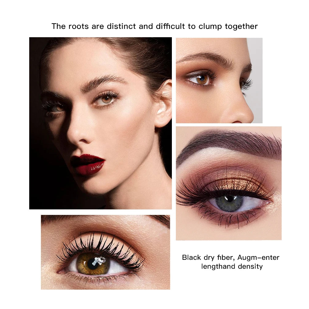 2pcs/set 4D Mascara Beauty Makeup Curling Black Lash Eyelash Extension Waterproof Liquid Volume Mascara Long-wearing Cosmetic