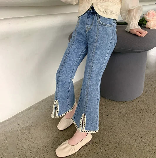Spring Fashion Kids' Jeans for Casual Outfits Comfortable Cute Cartoon Rabbit Pattern Jeans for Girls Baby Girl Jeans