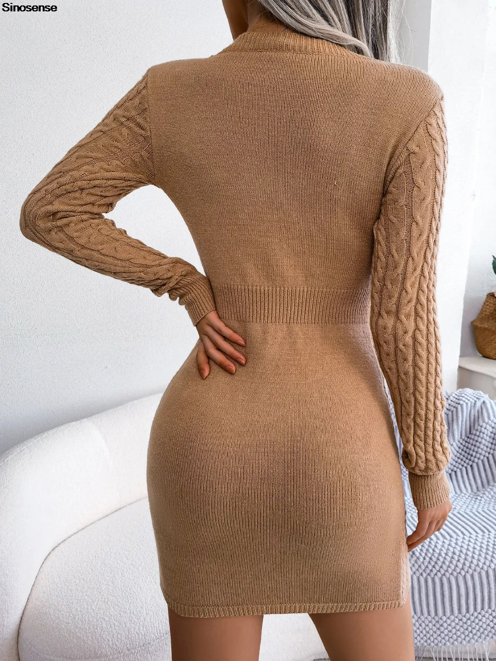 Womens Fall Winter Ribbed Knit Sweater Dress Sexy Cut Out Long Sleeve Bodycon Mini Sweaters Dresses Y2K Night Club Party Dress