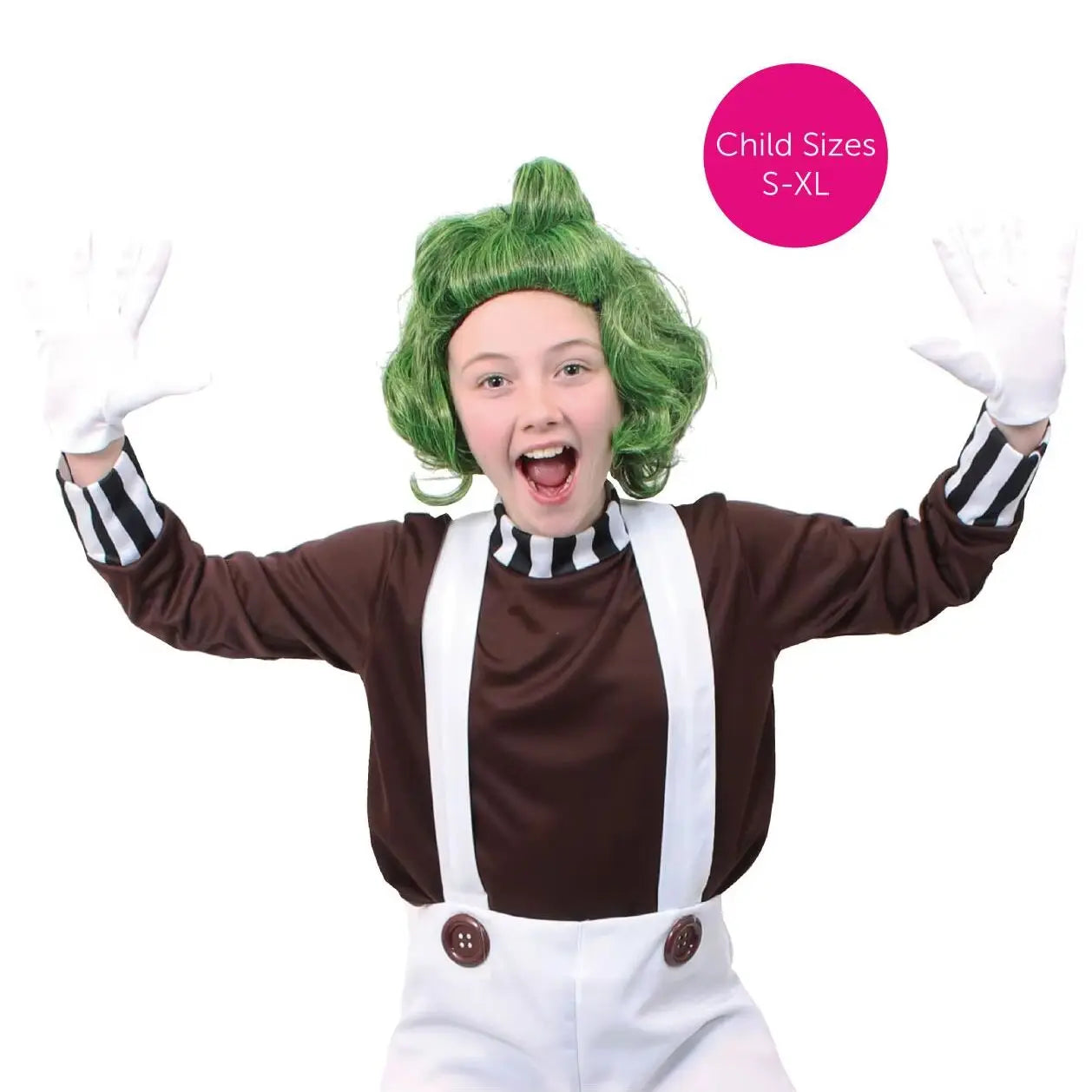 Boys Chocolate Factory Worker - Brown Top, White Dungarees- Kids World Book Day Book Week Fancy Dress Costume