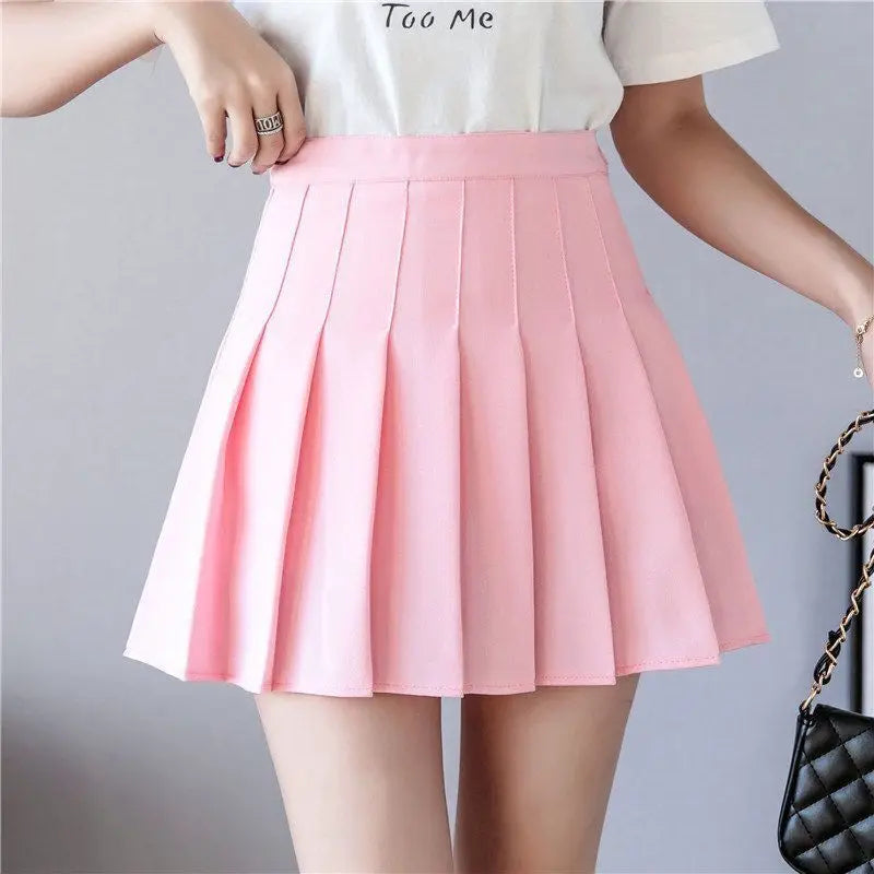 White Pleated Mini Skirt – High Waist, Summer Fashion, A-Line Style