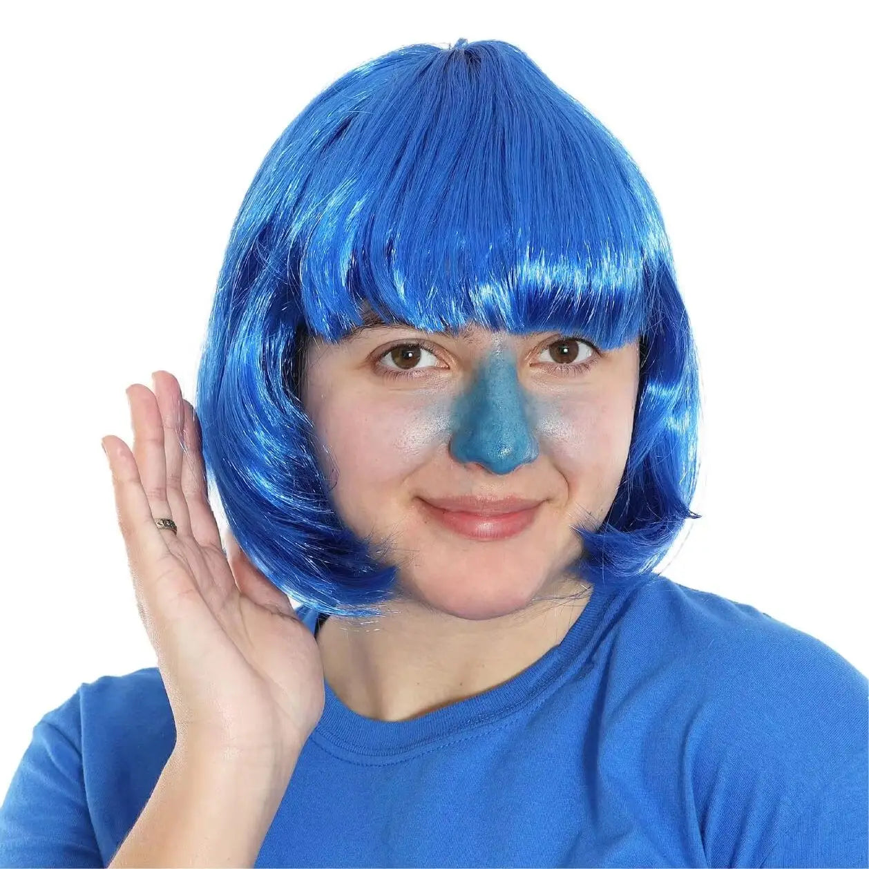 Blue Golden Ticket Winner Set - Blue Bob Wig and Blue Face Paint - Violet Costume Set -World Book Day/ Book Week