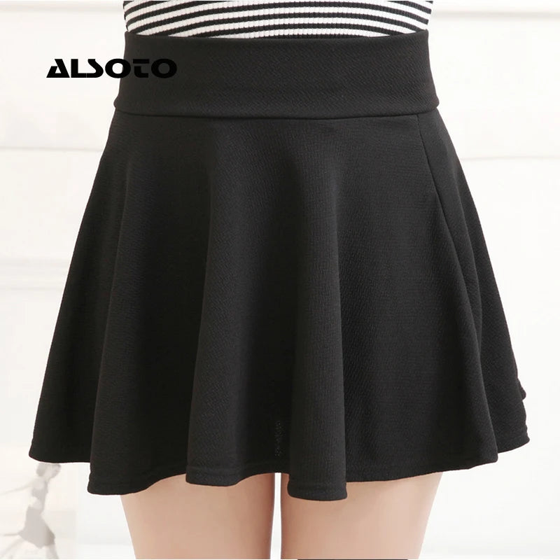ALSOTO Summer Skirts Womens Faldas Mujer Moda 2019 Korean Short Skater Fashion female mini Skirt Women Clothing Bottoms