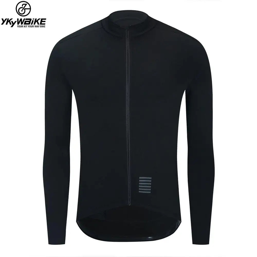 YKYWBIKE WINTER JACKET Thermal Fleece Men Cycling jacket Long Sleeve Cycling Bike Clothing  black 사이클링 겨울 재킷