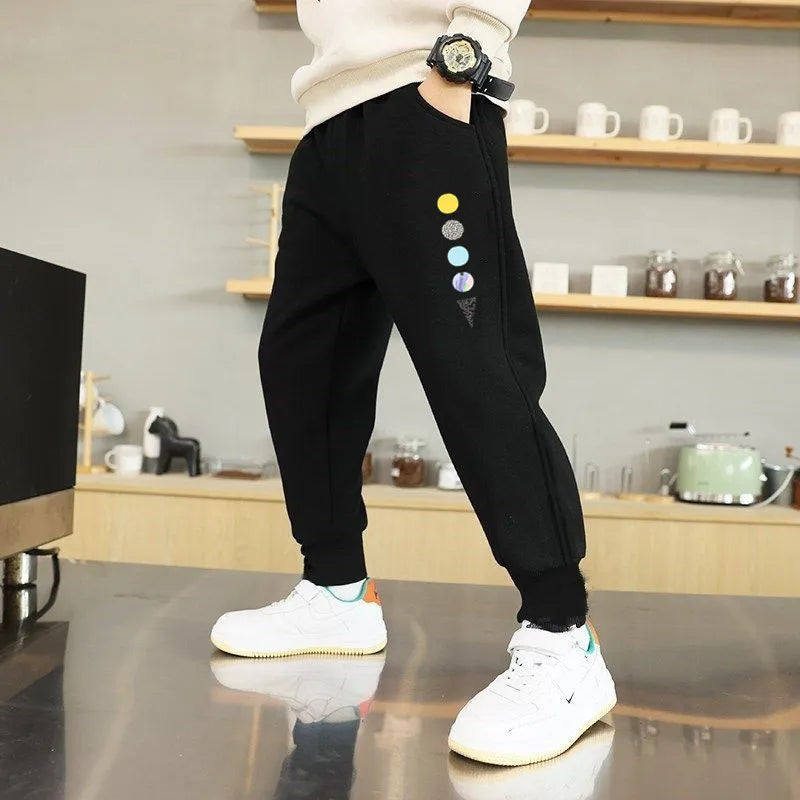 2024 Spring Children Trousers for Boys Kids Cotton Low/Full Battery Casual Sport Long Pants Sweatpants 3 to 14 Years Kids