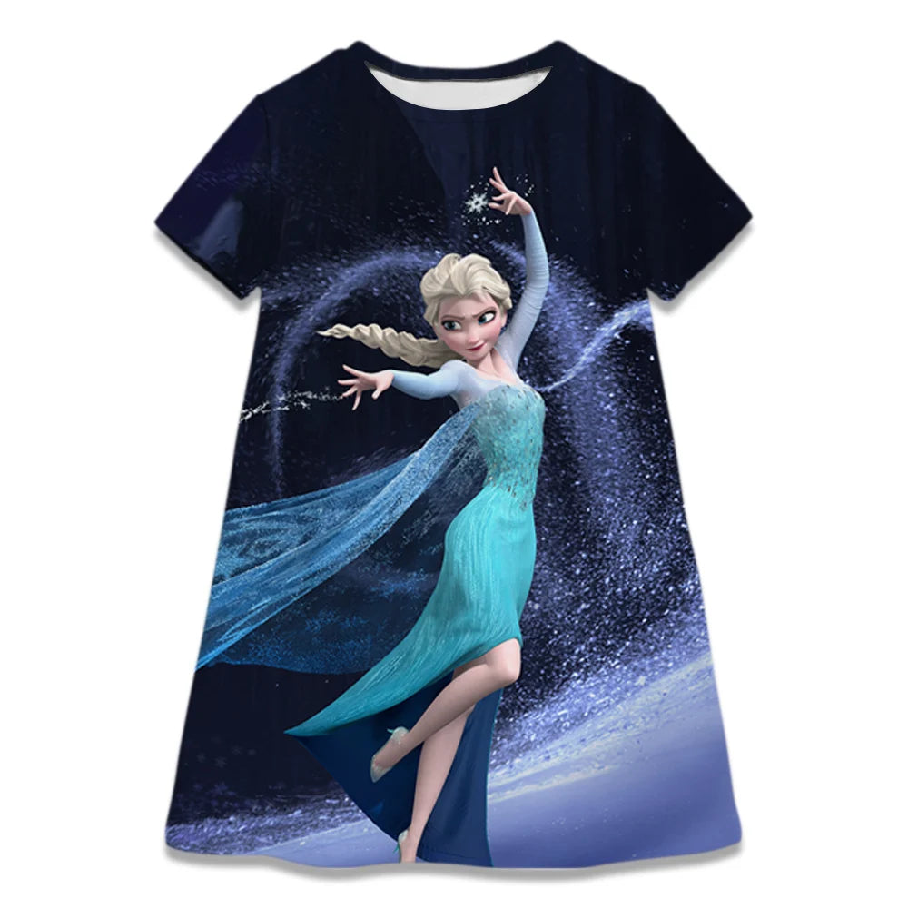 Hot Sale Kids Girl Cosplay Snow Queen Top Disney Frozen Elsa And Anna Princess Dress for 2-8 Years Girls Birthday Party Dresses