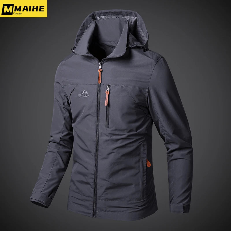 Mens Windbreaker Jackets Waterproof Military Hooded Coat Male New Combat Jackets Men Autumn Outdoor Hiking Biking Bomber Outwear