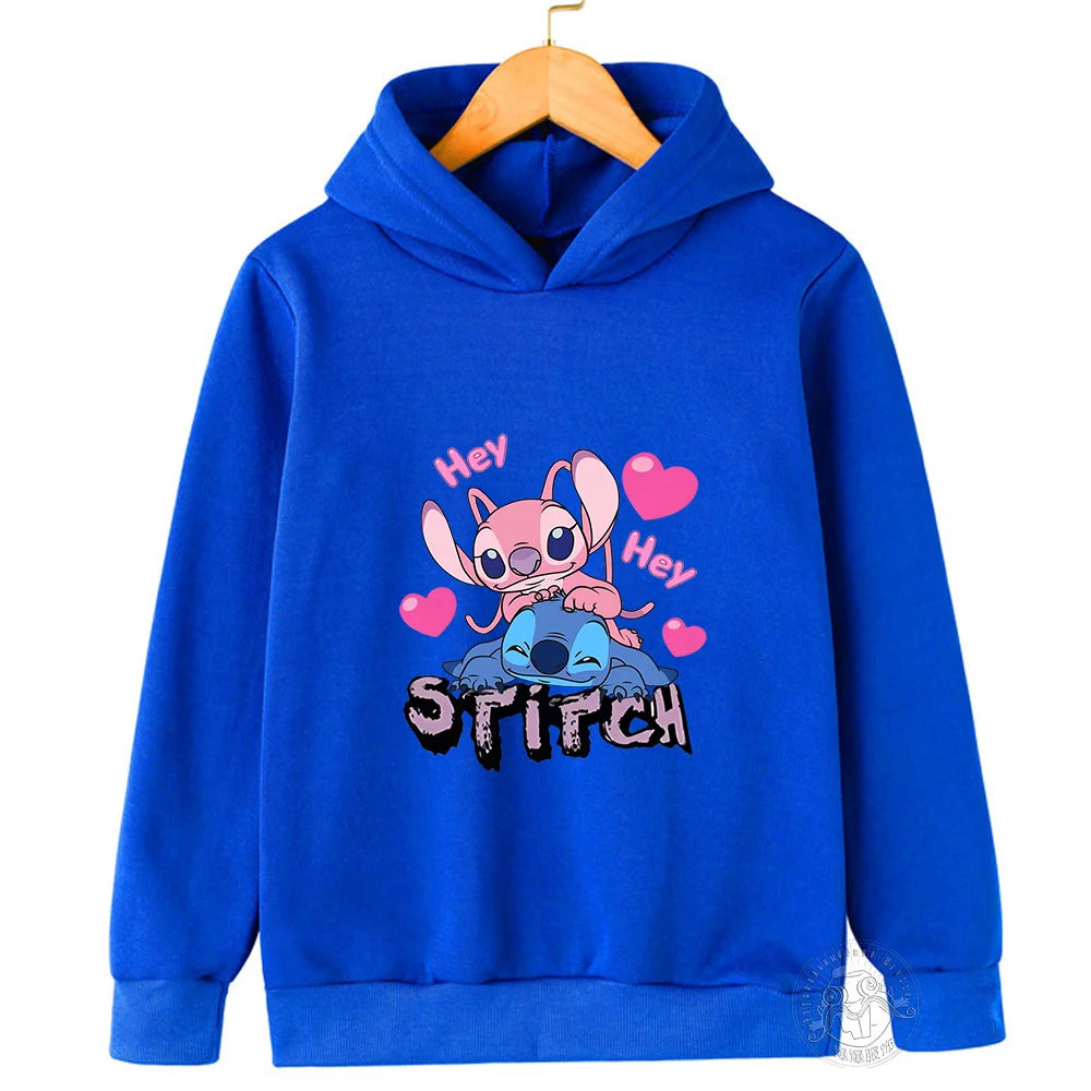 Disney Stitch Street Fashion Sweater for Boys and Girls, Children's Sports Pullover, Outdoor Sports Hoodie