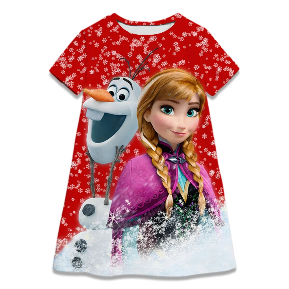 Hot Sale Kids Girl Cosplay Snow Queen Top Disney Frozen Elsa And Anna Princess Dress for 2-8 Years Girls Birthday Party Dresses