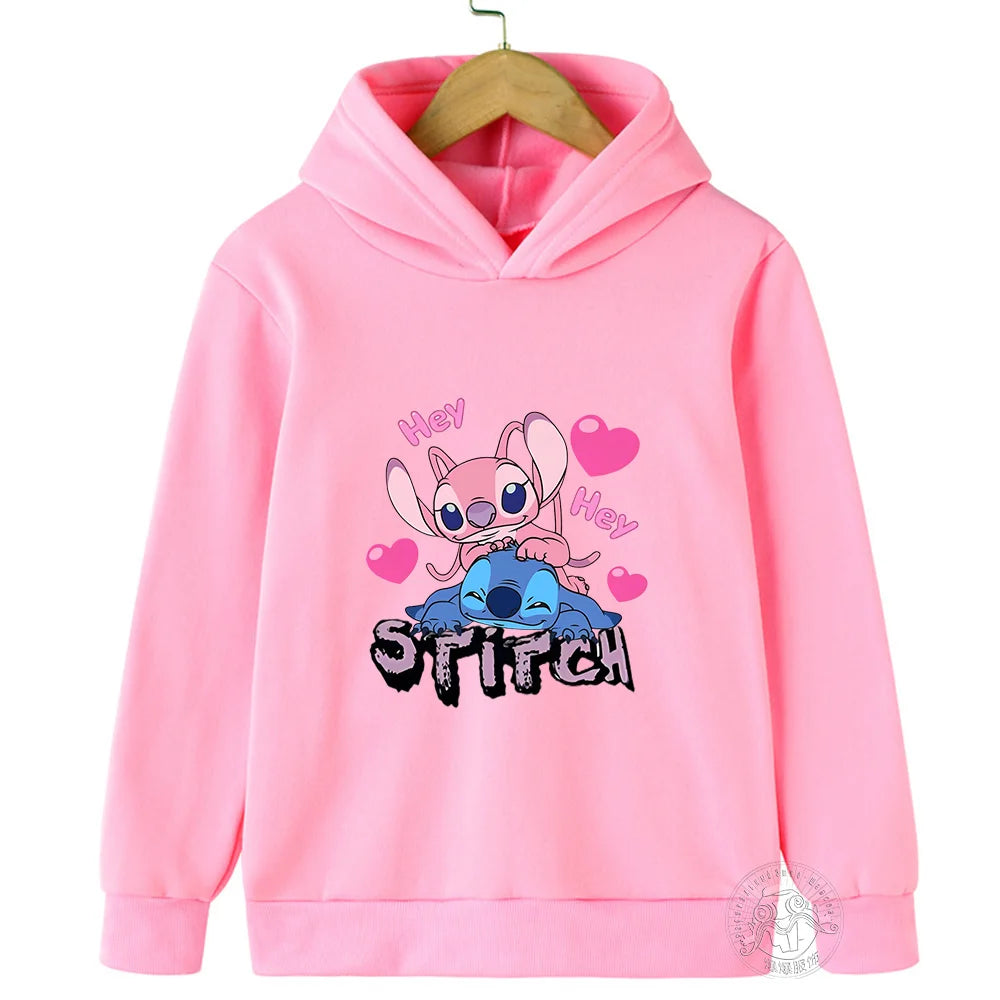 Disney Stitch Street Fashion Sweater for Boys and Girls, Children's Sports Pullover, Outdoor Sports Hoodie