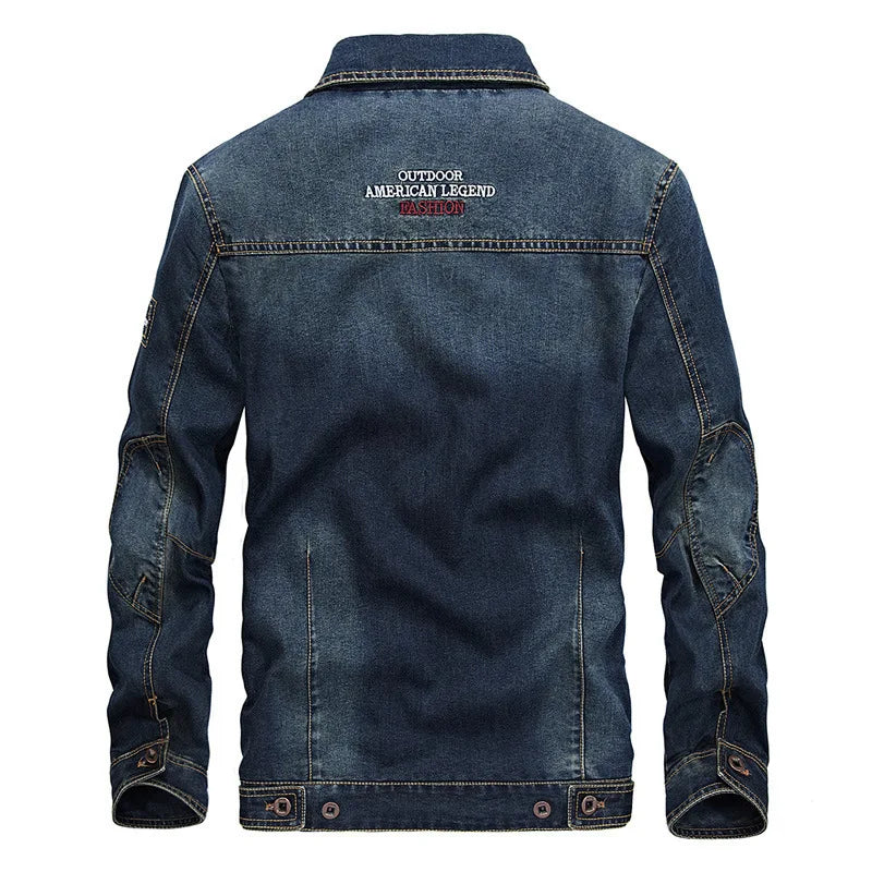 High Quality Men's Denim Jacket Coat 5xl oversized Overcoat Spring Autumn Retro Casual Denim Jacket Men Clothing Outerwear A3F08