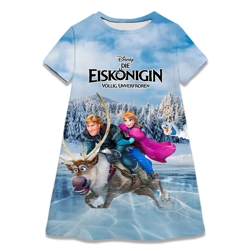 Hot Sale Kids Girl Cosplay Snow Queen Top Disney Frozen Elsa And Anna Princess Dress for 2-8 Years Girls Birthday Party Dresses