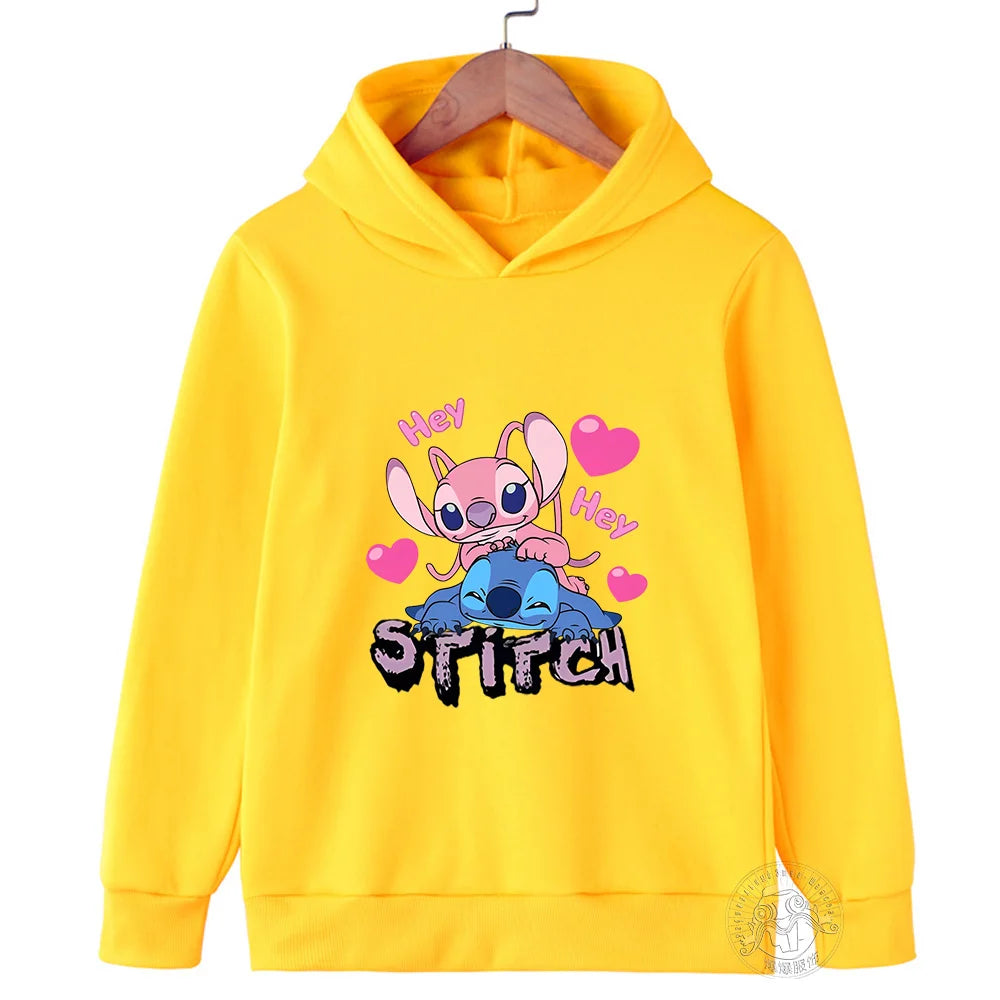 Disney Stitch Street Fashion Sweater for Boys and Girls, Children's Sports Pullover, Outdoor Sports Hoodie