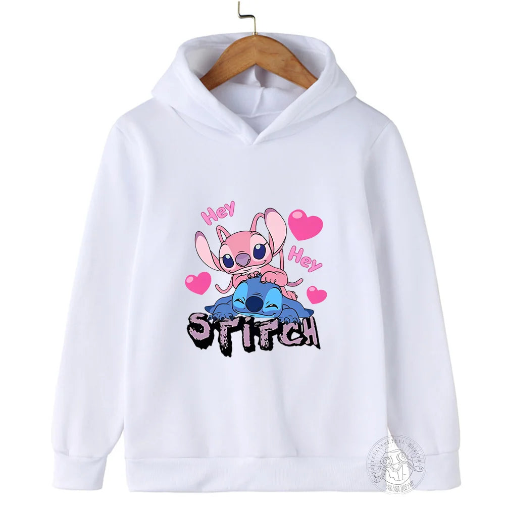 Disney Stitch Street Fashion Sweater for Boys and Girls, Children's Sports Pullover, Outdoor Sports Hoodie