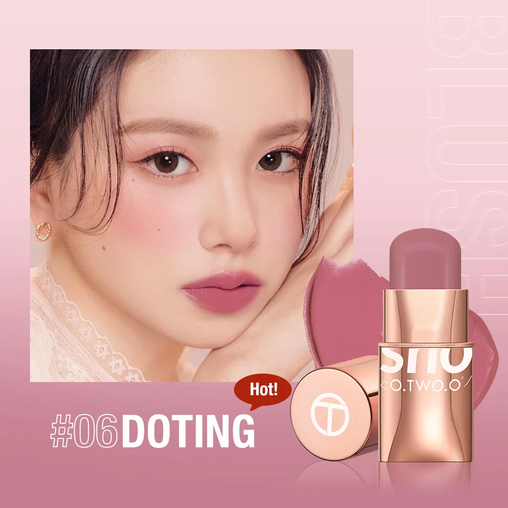 O.TWO.O Lipstick Blush Stick 3-in-1 Eyes Cheek and Lip Tint Buildable Waterproof Lightweight Cream Multi Stick Makeup for Women