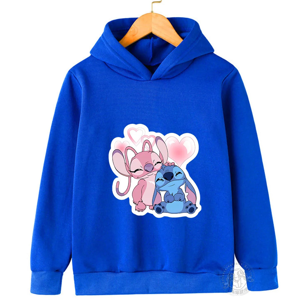 Disney Stitch Street Fashion Sweater for Boys and Girls, Children's Sports Pullover, Outdoor Sports Hoodie