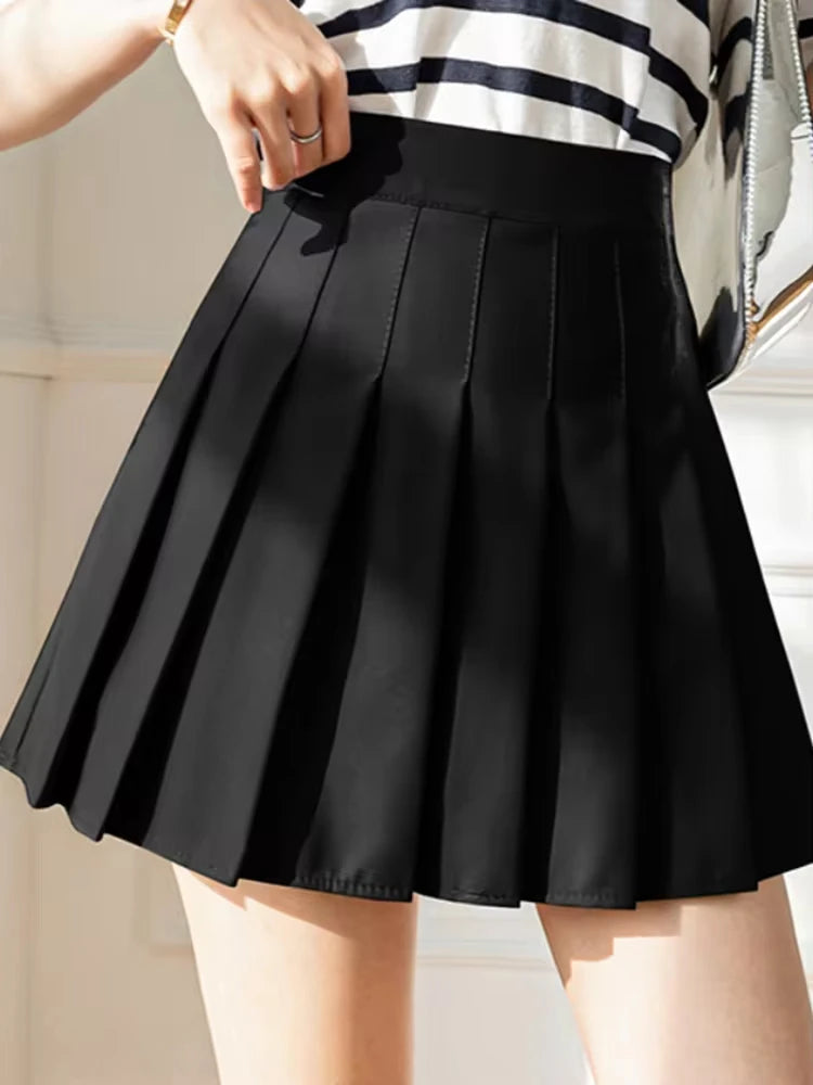 White Pleated Mini Skirt – High Waist, Summer Fashion, A-Line Style