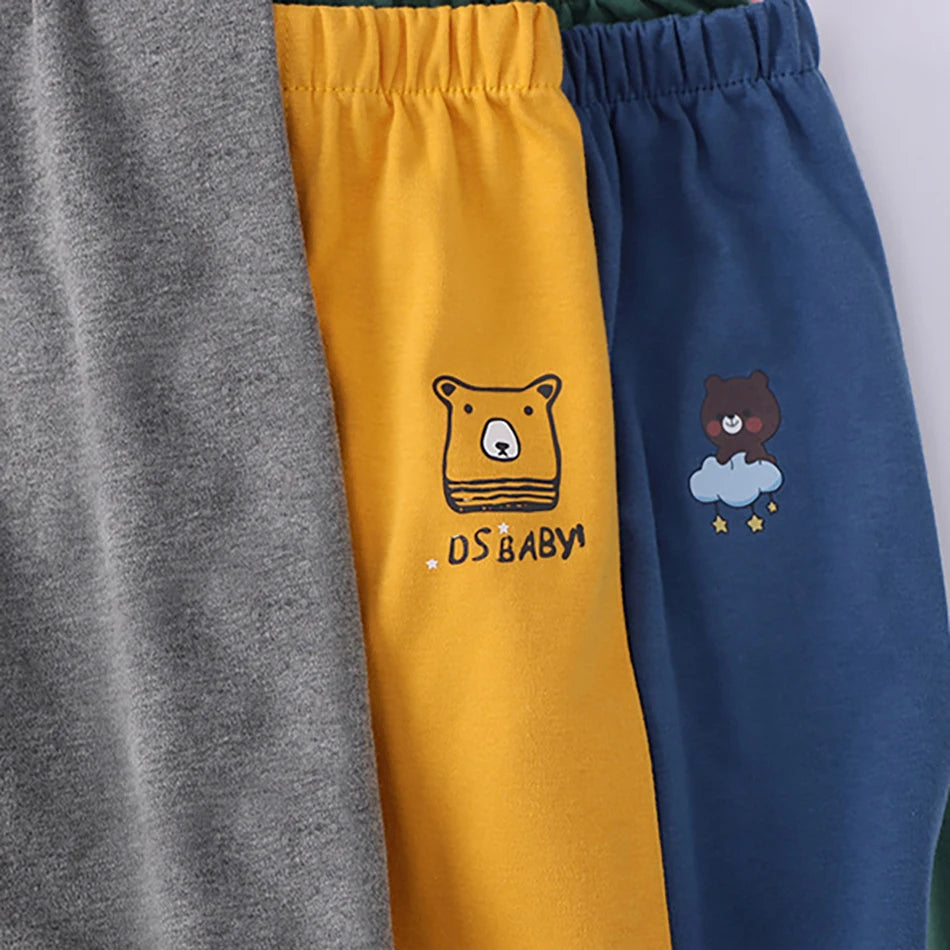 Baby Kids Bottoms Unisex Casual Long Pants for Boys and Girls Spring Autumn Elastic Waist Cartoon Animal Capris Children Clothes