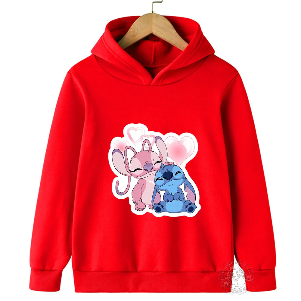 Disney Stitch Street Fashion Sweater for Boys and Girls, Children's Sports Pullover, Outdoor Sports Hoodie