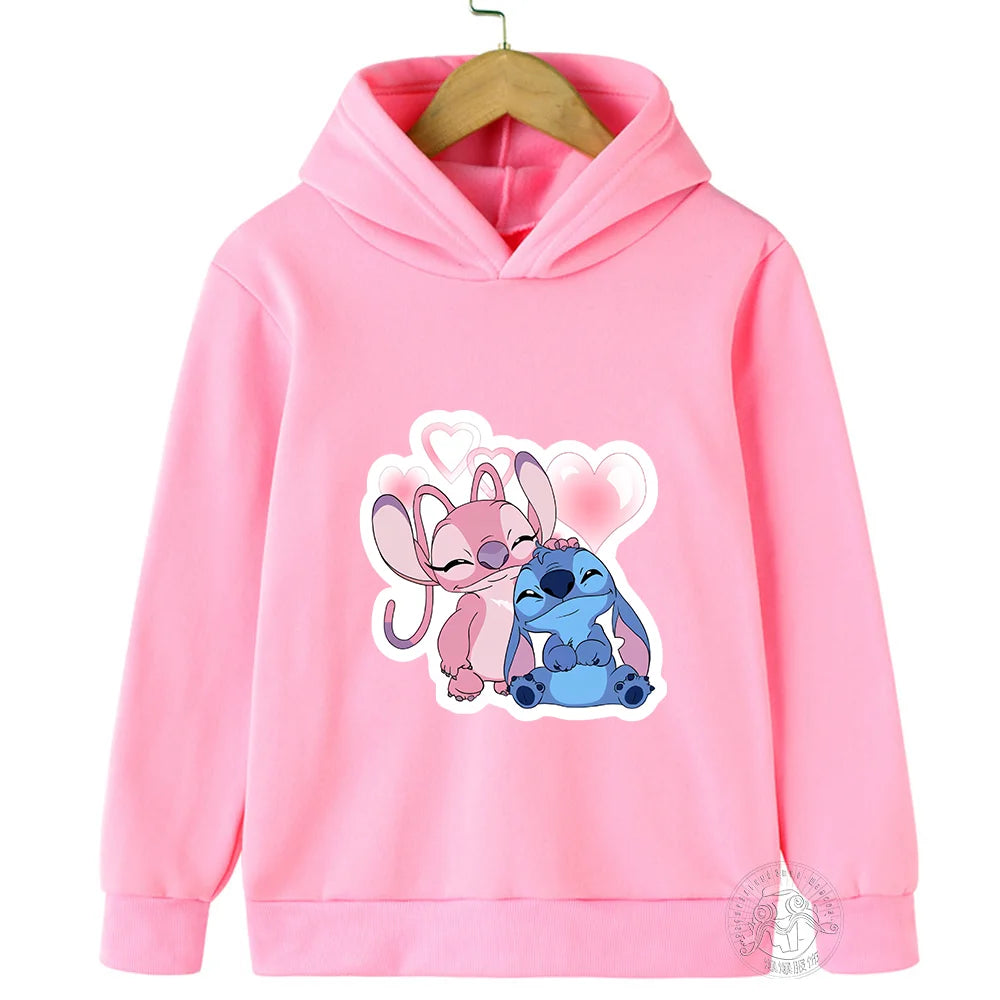 Disney Stitch Street Fashion Sweater for Boys and Girls, Children's Sports Pullover, Outdoor Sports Hoodie