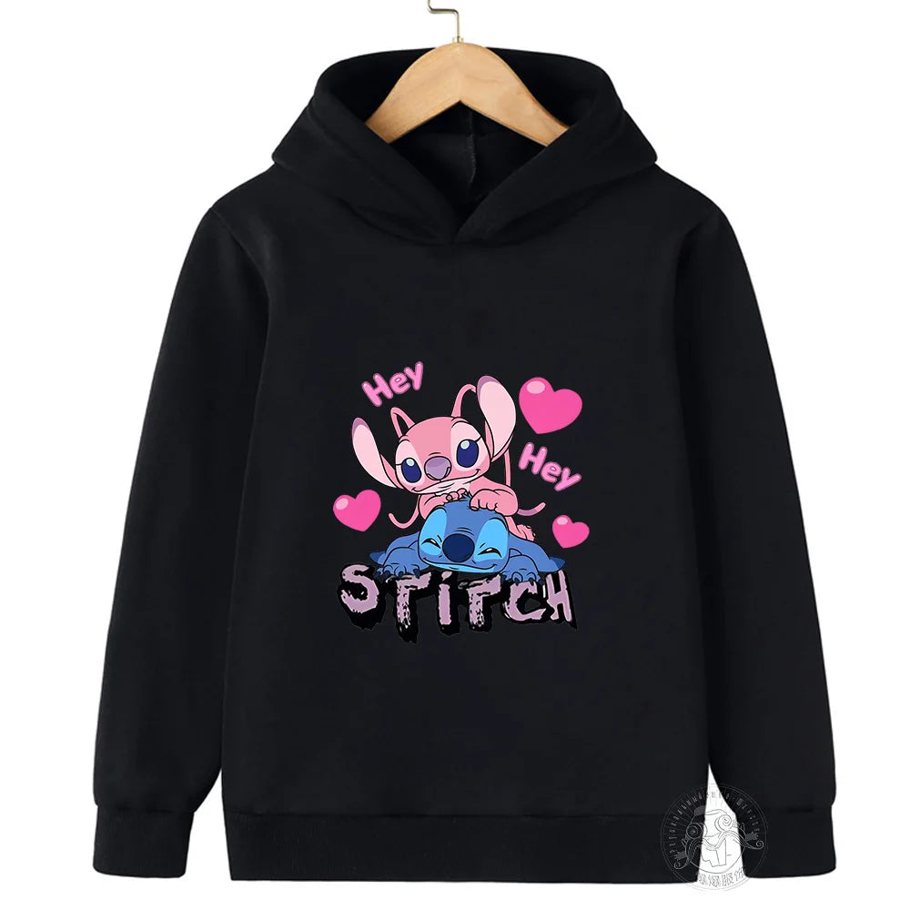 Disney Stitch Street Fashion Sweater for Boys and Girls, Children's Sports Pullover, Outdoor Sports Hoodie