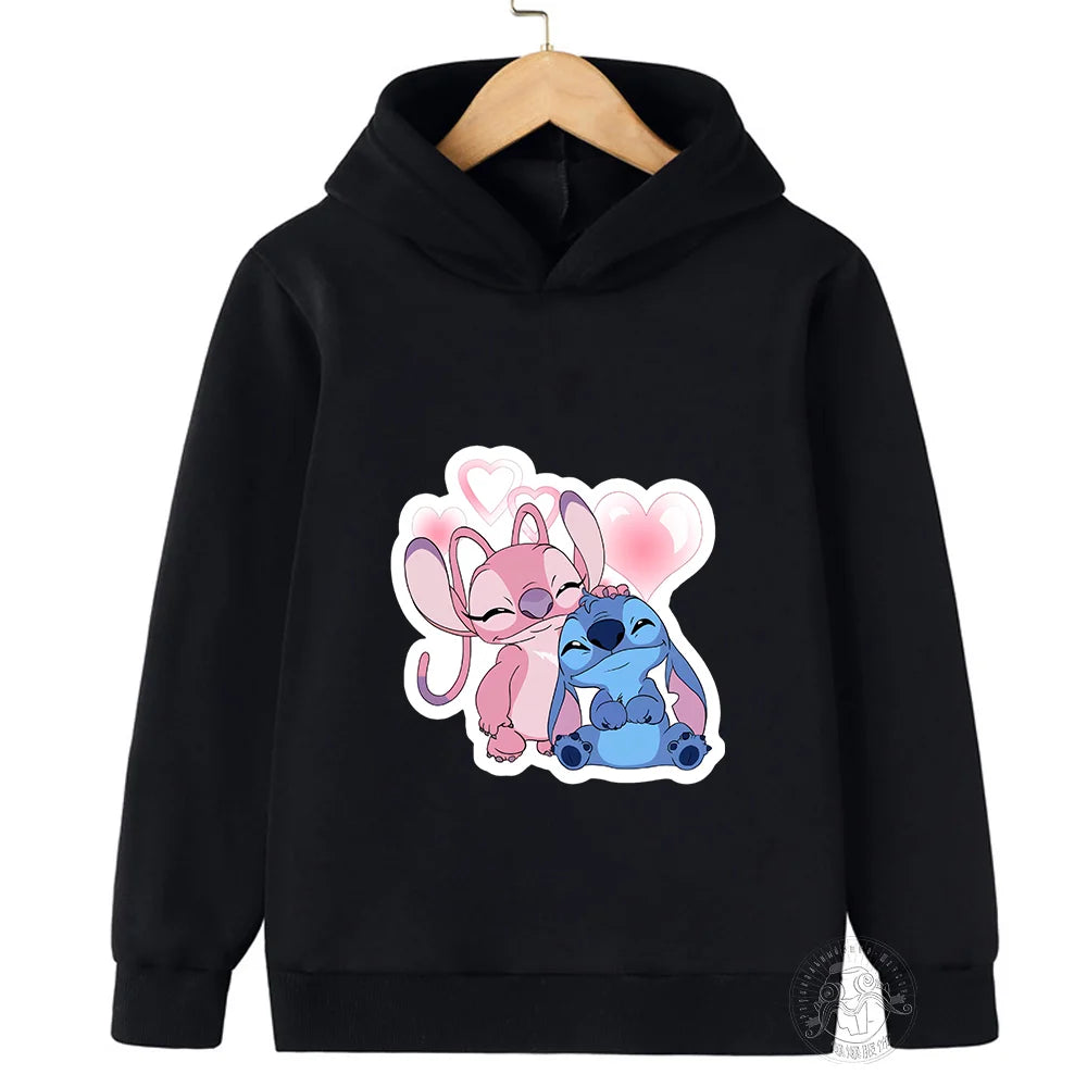 Disney Stitch Street Fashion Sweater for Boys and Girls, Children's Sports Pullover, Outdoor Sports Hoodie