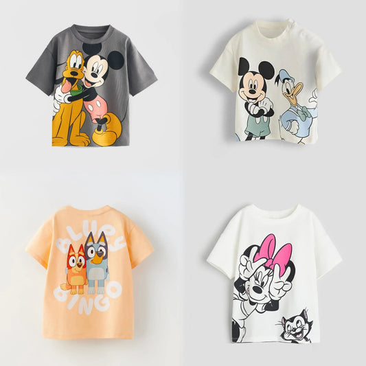 Summer New Tees Boys Children Printing Cute TShirt Toddler Casual Loose Trendy Costume Girls Thin Versatile Crewneck Tops