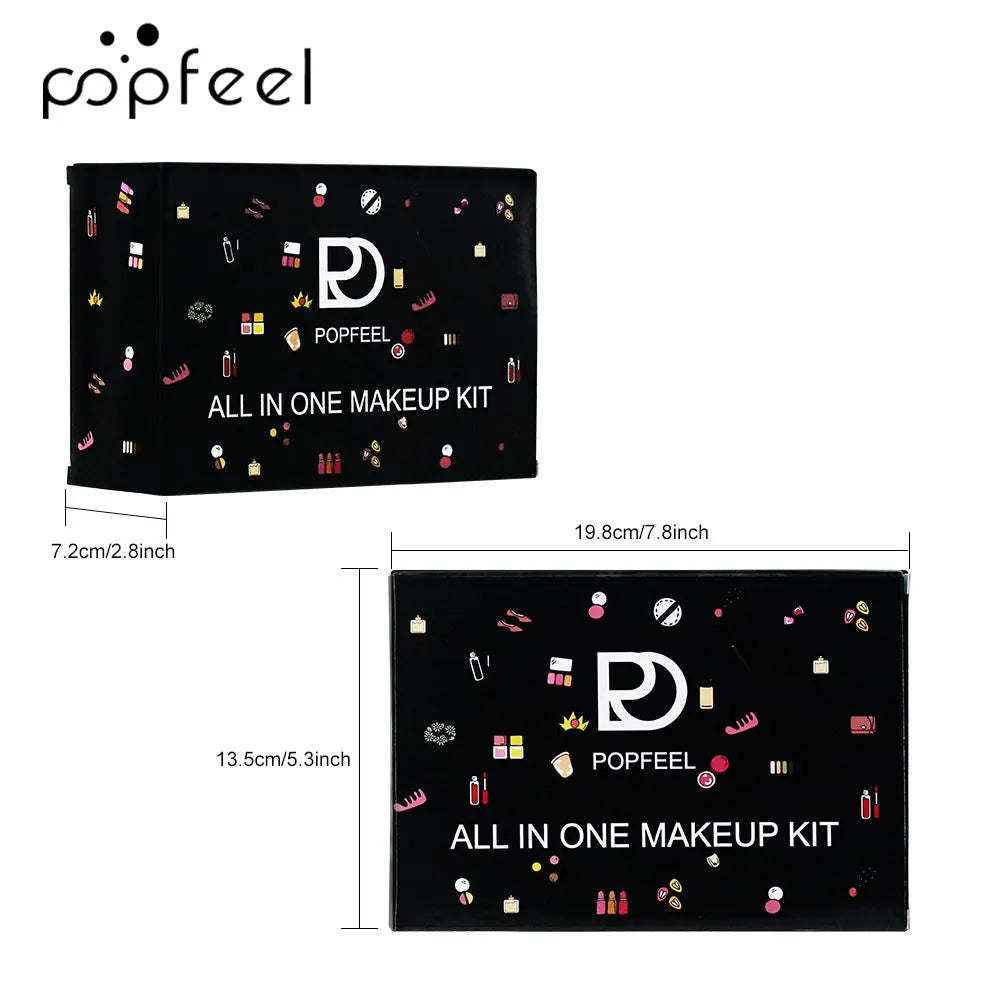 POPFEEL All In One Makeup Kit, Gift for Girls Teen Women include Eyeshadow Foundation Lipgloss Lipstick Primer