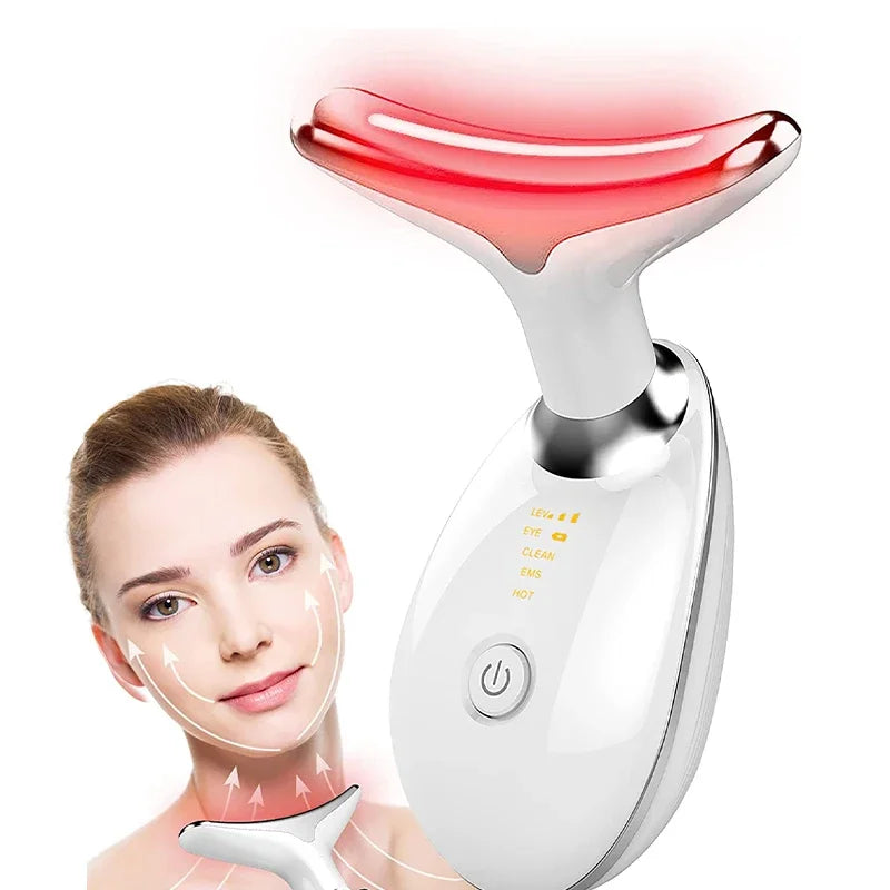 Neck Massager Facial Lift Three Light Modes Electric Skin  Tightening Device LED Beauty Instrument