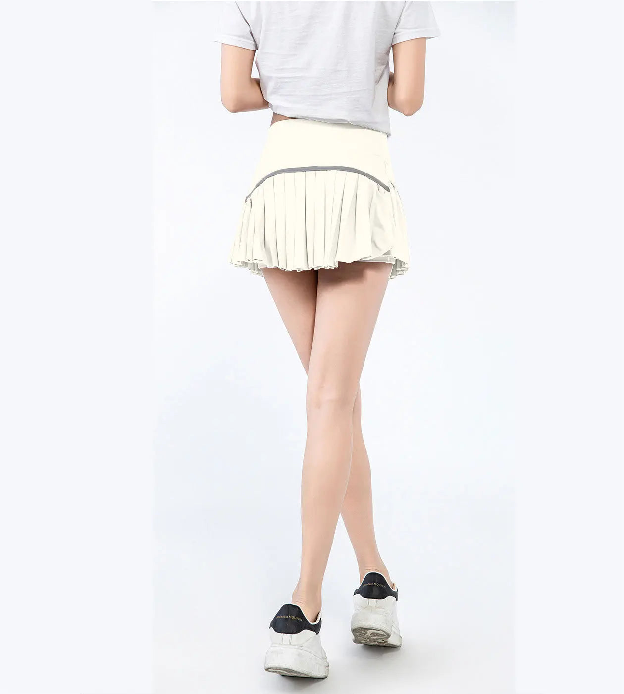 fashionable summer sports shorts women's pleated skirt anti glare short skirt running outdoor fitness breathable tennis skirt