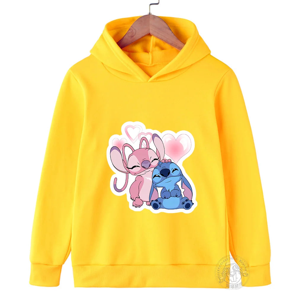 Disney Stitch Street Fashion Sweater for Boys and Girls, Children's Sports Pullover, Outdoor Sports Hoodie