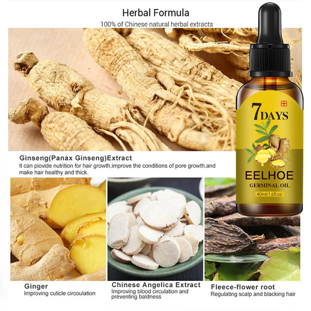 Hair Growth Serum Fast Growing Hair Essential Oil Beauty Hair Care 10/20/40ml Dense Regrowth Ginger Hair Promoting Regeneration