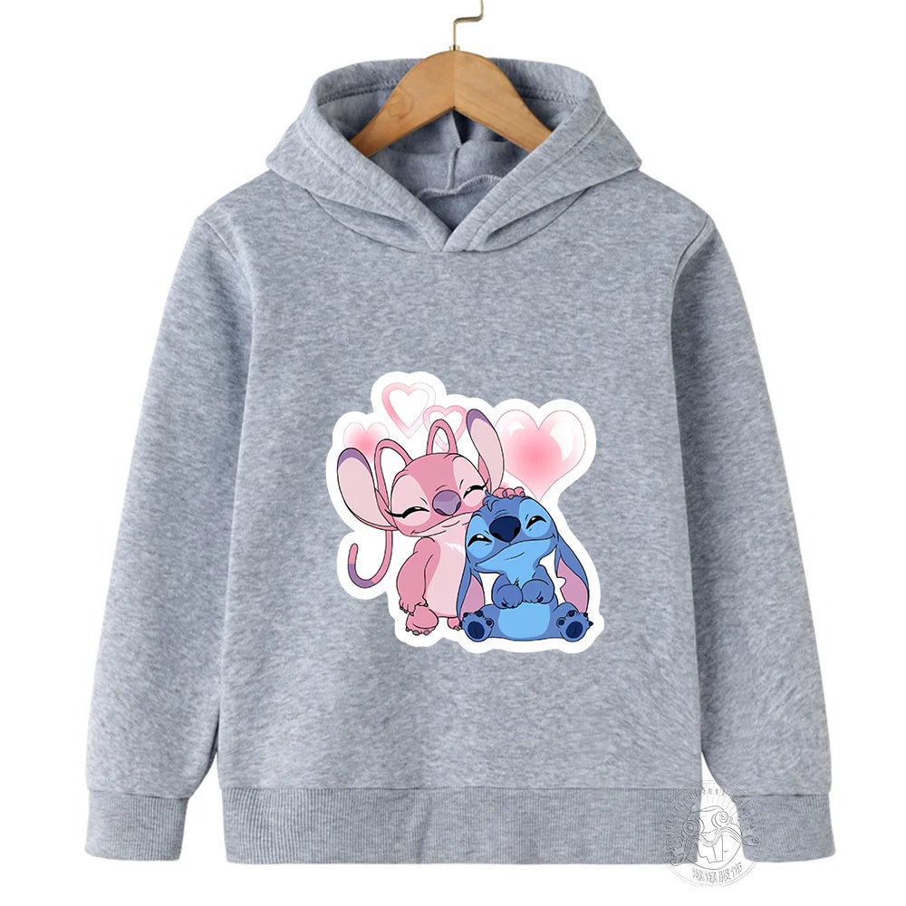 Disney Stitch Street Fashion Sweater for Boys and Girls, Children's Sports Pullover, Outdoor Sports Hoodie