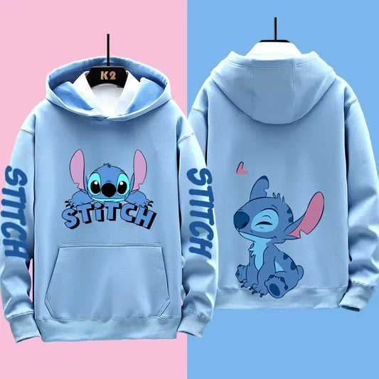 Miniso Funny Anime Autum Winter Men Women Hoodie Children Clothe Kid Girl Boy Lilo and Stitch Sweatshirt Manga Hoody Baby Casual