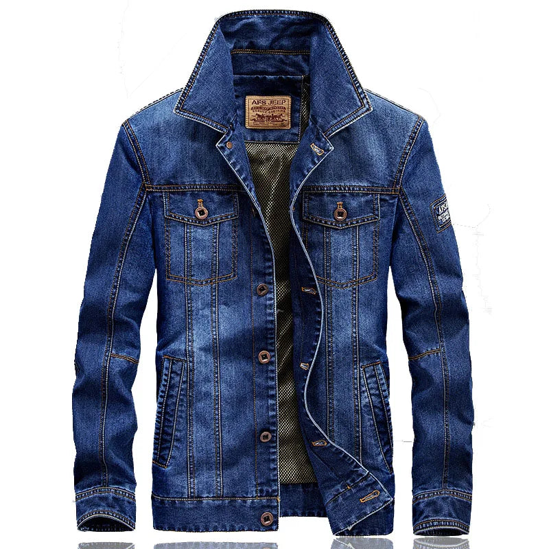 High Quality Men's Denim Jacket Coat 5xl oversized Overcoat Spring Autumn Retro Casual Denim Jacket Men Clothing Outerwear A3F08