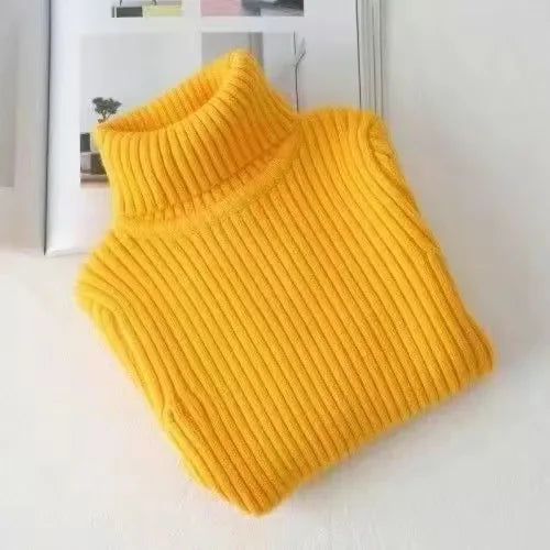 Baby Girls Winter Turtleneck Knitted Sweaters Clothes 2024 Autumn Children Boys Pullover Kids Knitwear