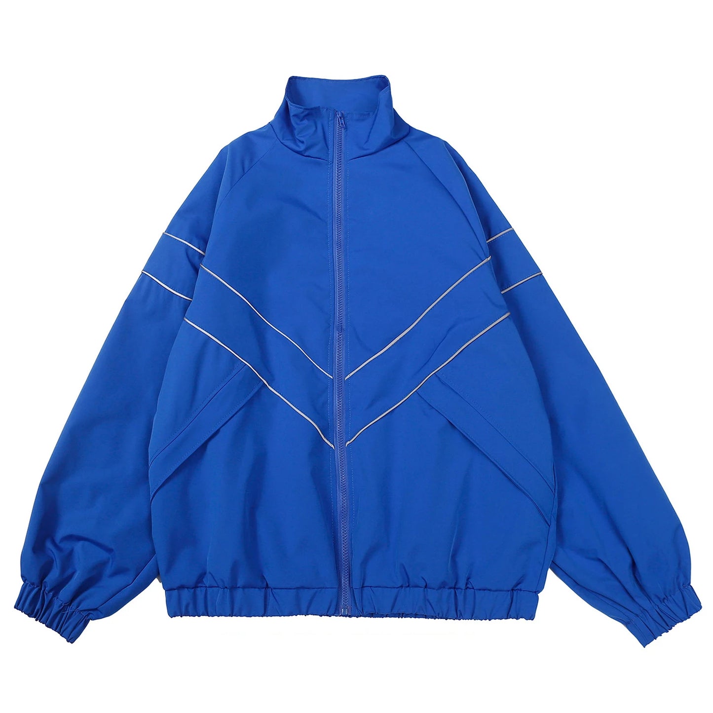 Reflective Striped Jacket 2023 Men Hip Hop Streetwear Coat Zipper Up Jacket Windbreaker Harajuku Thin Coats Sports Black Blue