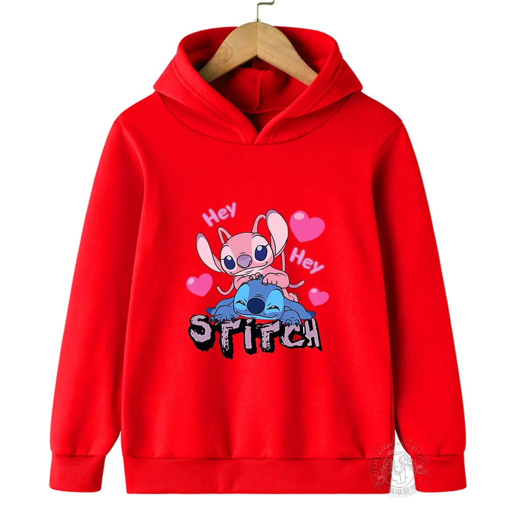 Disney Stitch Street Fashion Sweater for Boys and Girls, Children's Sports Pullover, Outdoor Sports Hoodie