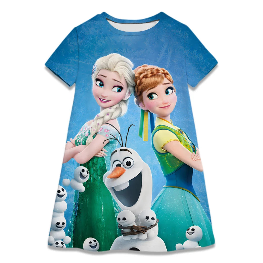 Hot Sale Kids Girl Cosplay Snow Queen Top Disney Frozen Elsa And Anna Princess Dress for 2-8 Years Girls Birthday Party Dresses