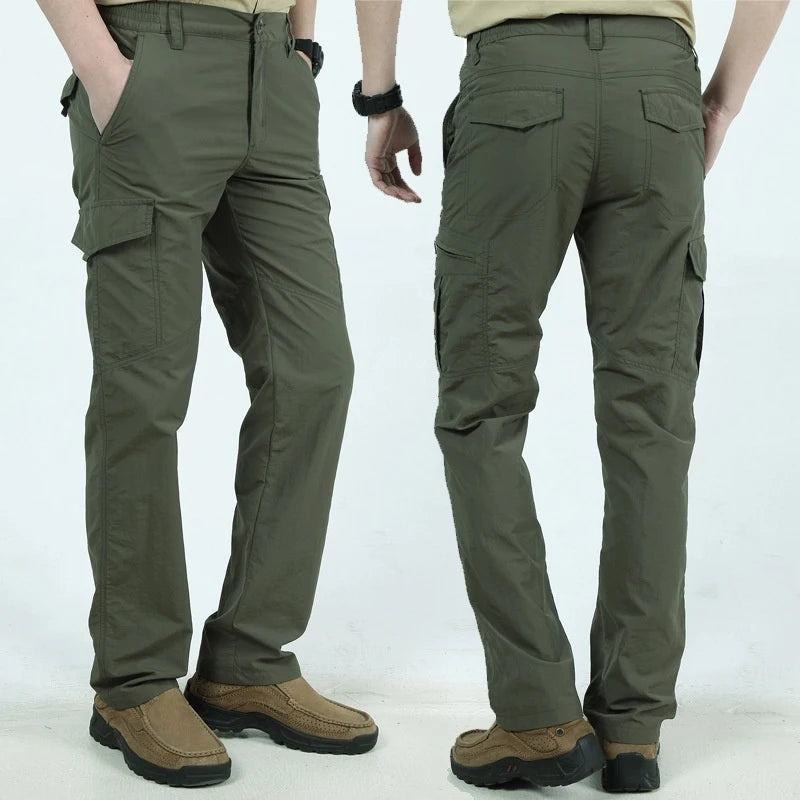 Men City Pants Cargo Trousers Multi-pocket Waterproof Wear-resistant Casual Training Overalls  Fat Cargo Quick Dry Pants