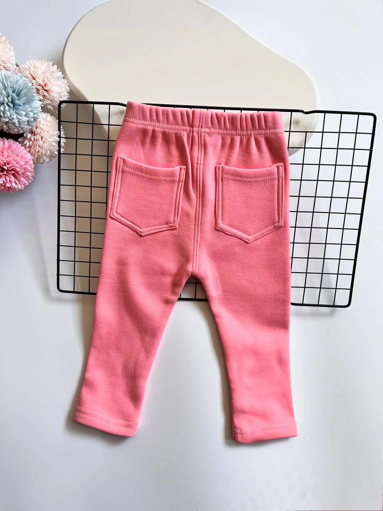 Children's Jeans Boys and Girls' Solid color Thin Velvet Elastic Belt Jeans Infant Elastic Denim Pants1-6Y