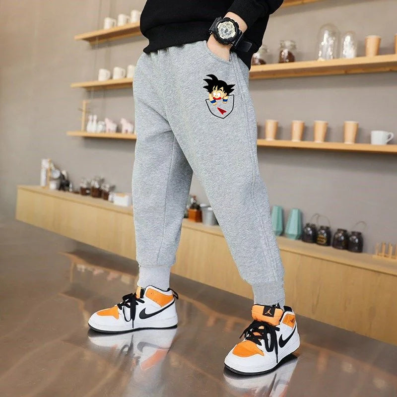 2024 Spring Children Trousers for Boys Kids Cotton Low/Full Battery Casual Sport Long Pants Sweatpants 3 to 14 Years Kids