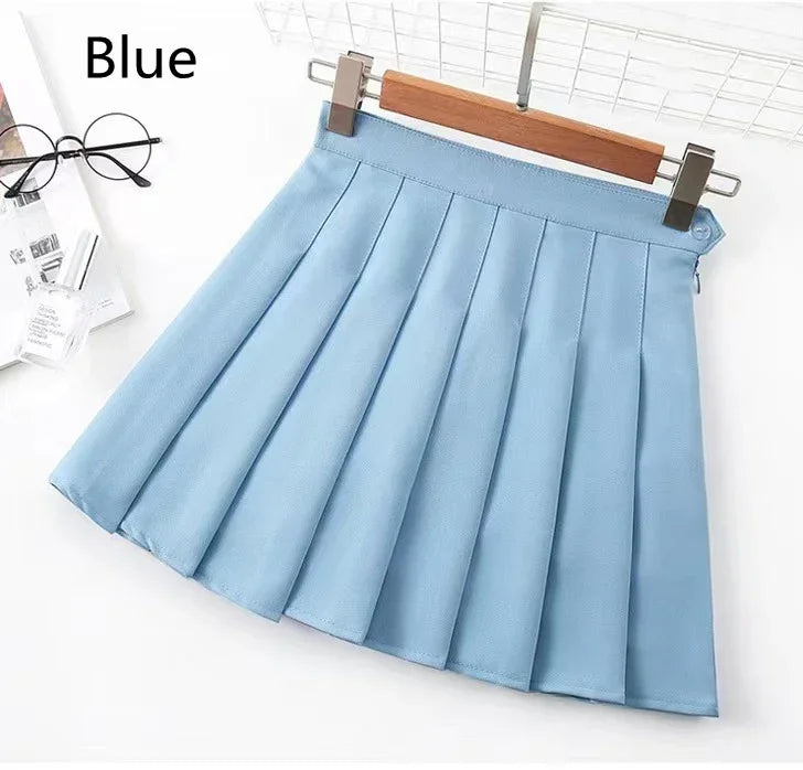 Women Casual Plaid Skirt Girls High Waist Pleated A-line Fashion Uniform Skirt With Inner Shorts