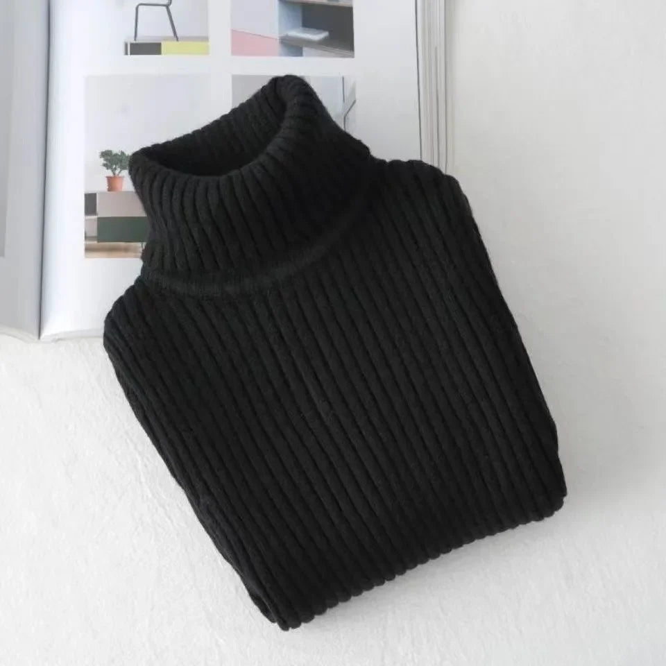 Baby Girls Winter Turtleneck Knitted Sweaters Clothes 2024 Autumn Children Boys Pullover Kids Knitwear