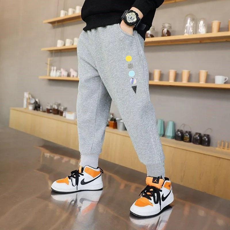 2024 Spring Children Trousers for Boys Kids Cotton Low/Full Battery Casual Sport Long Pants Sweatpants 3 to 14 Years Kids